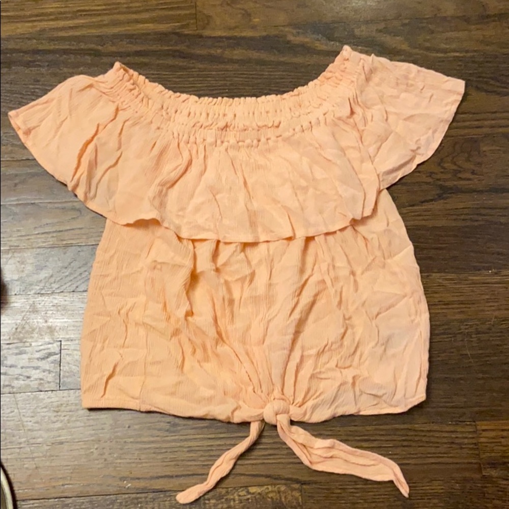 Express Tie front off the shoulder top - Picture 2 of 4